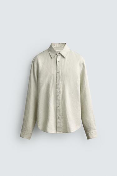 CHEMISE REGULAR FIT 100 % LIN - Sable de Zara