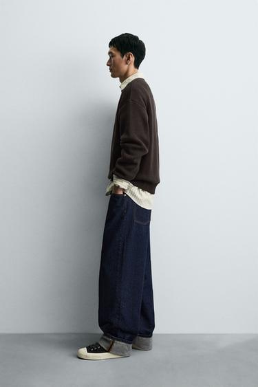 COTTON TEXTURE SWEATER - Chocolate by Zara - Image 3