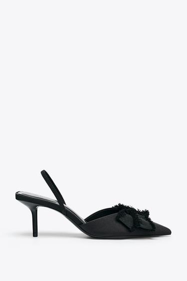 TALONS LACETS OUVERTS À L'ARRIÈRE - Noir de Zara
