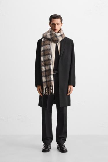 Zara 100% WOOL COAT - Black