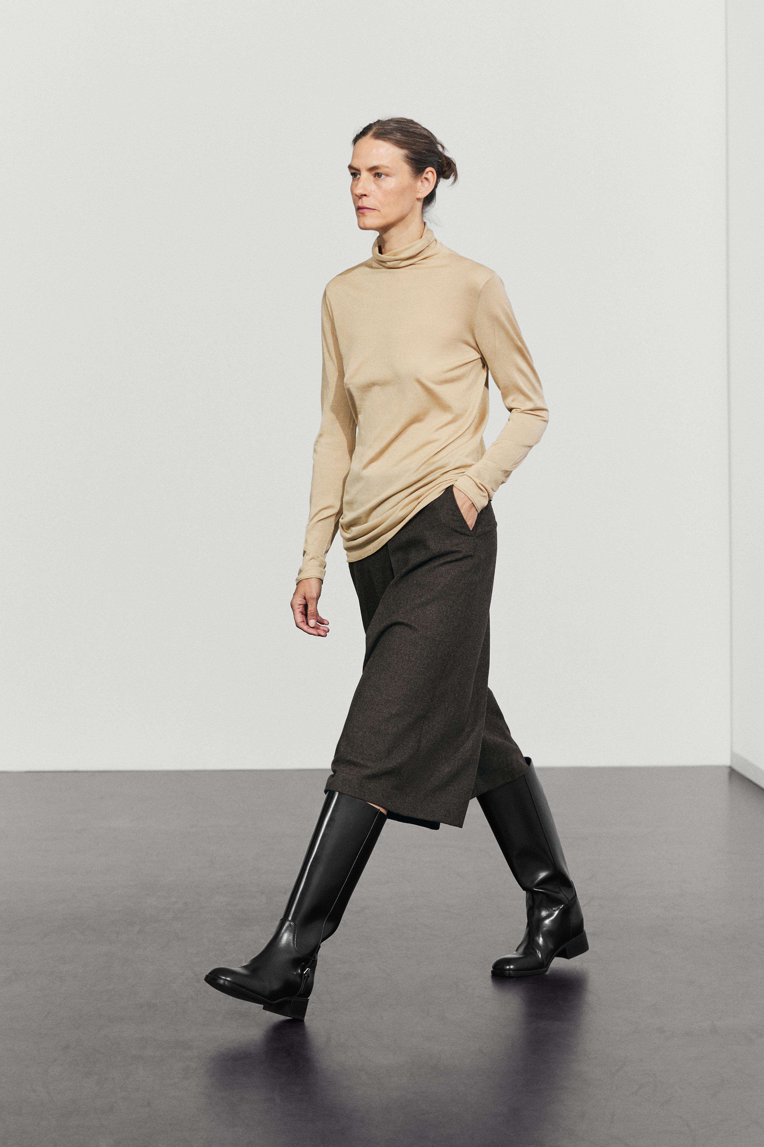 Wool blend skort