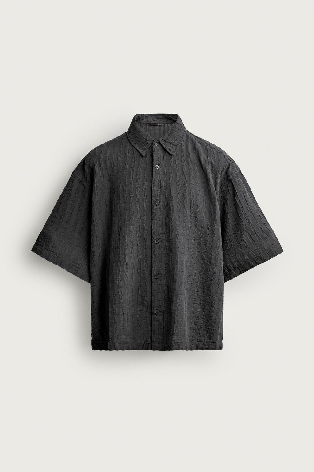 BOXY FIT JACQUARD STRIPED SHIRT