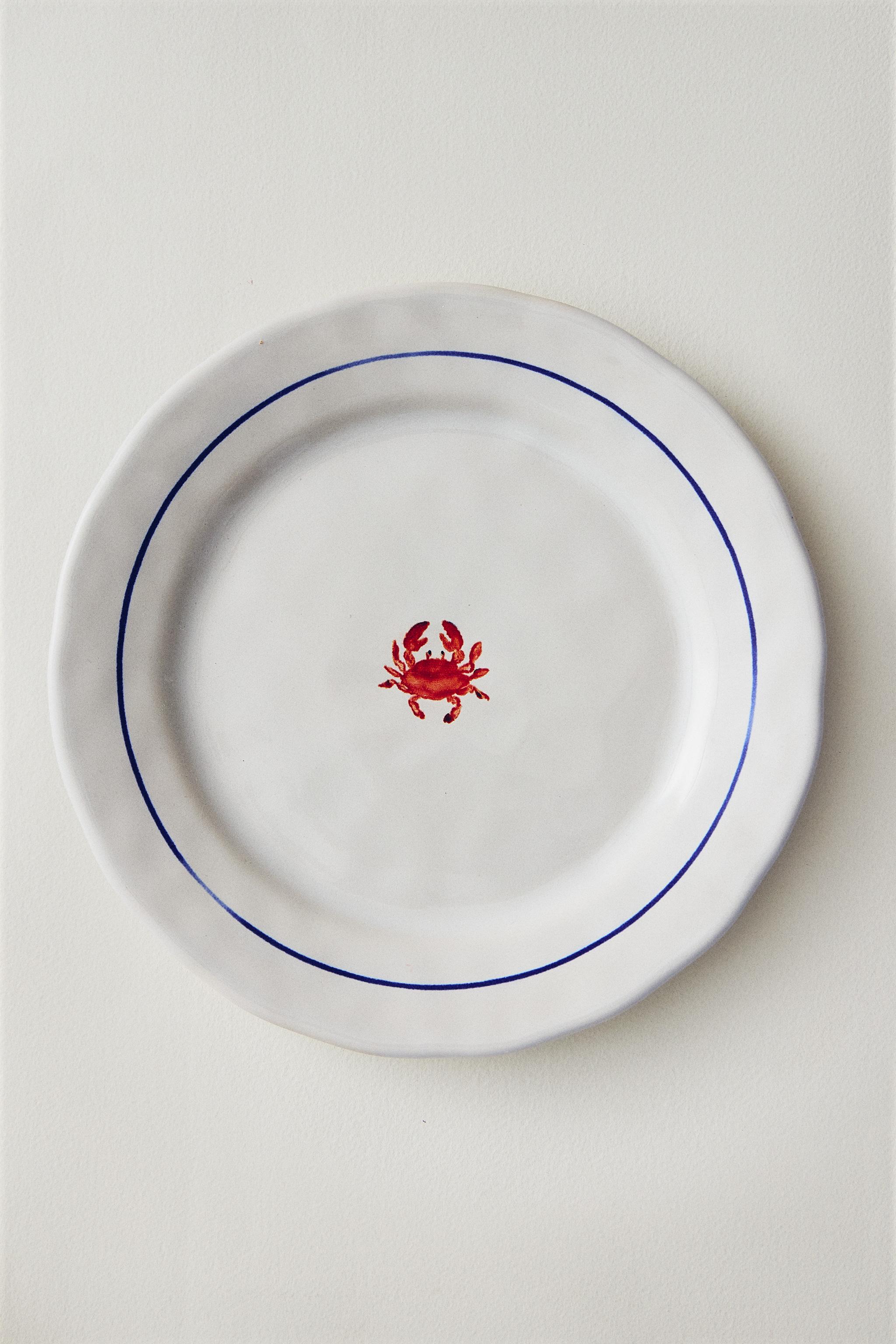 MARINE ANIMAL STONEWARE DESSERT PLATE