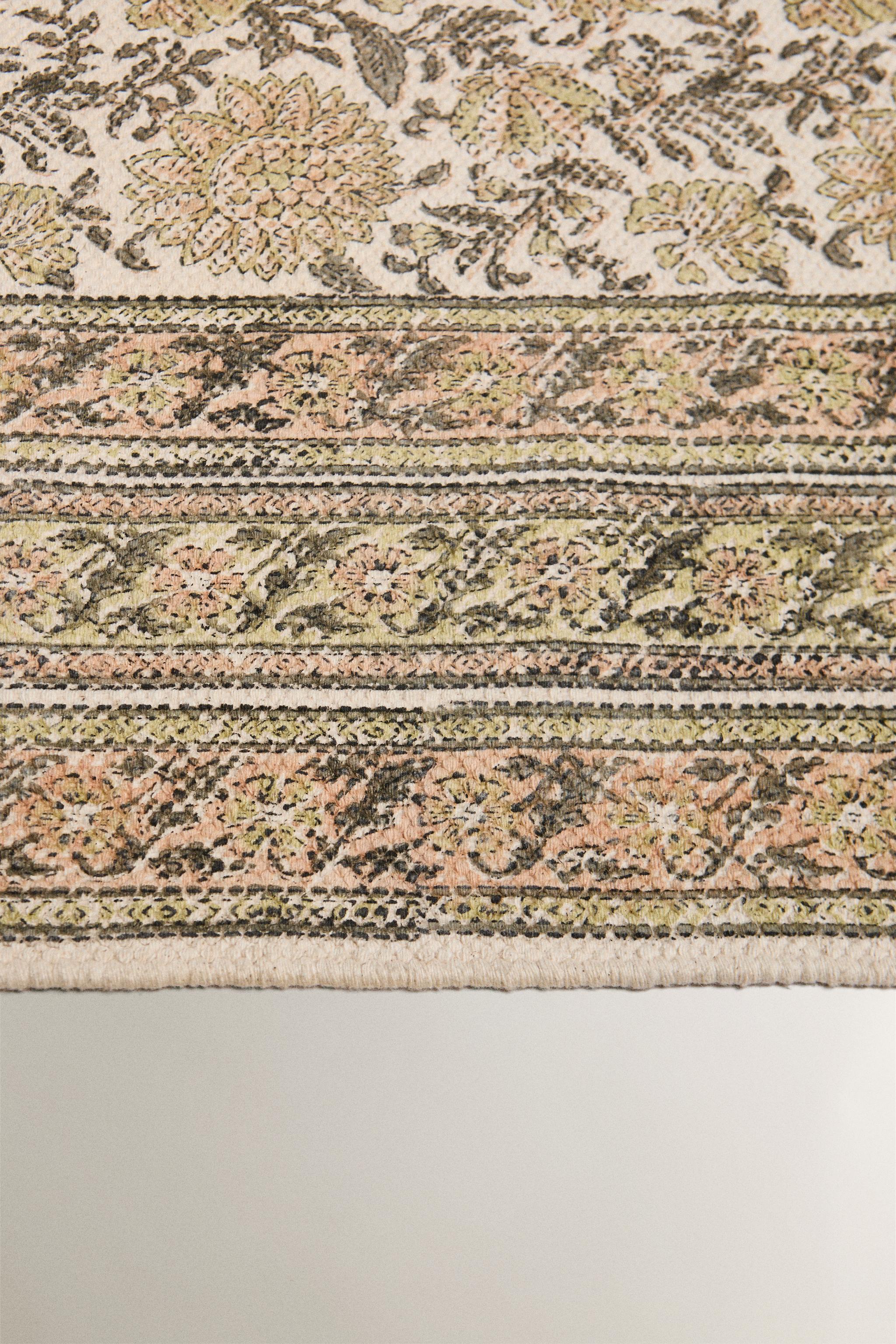 ZARA  ラグ ZARA HOME】ラグを新調しました！Cotton Block Print Rug | LEE