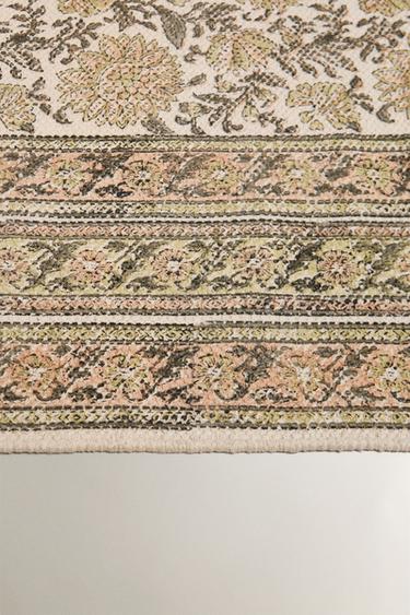 TAPIS coton imprimé FLORAL - Vert de Zara - Image 4