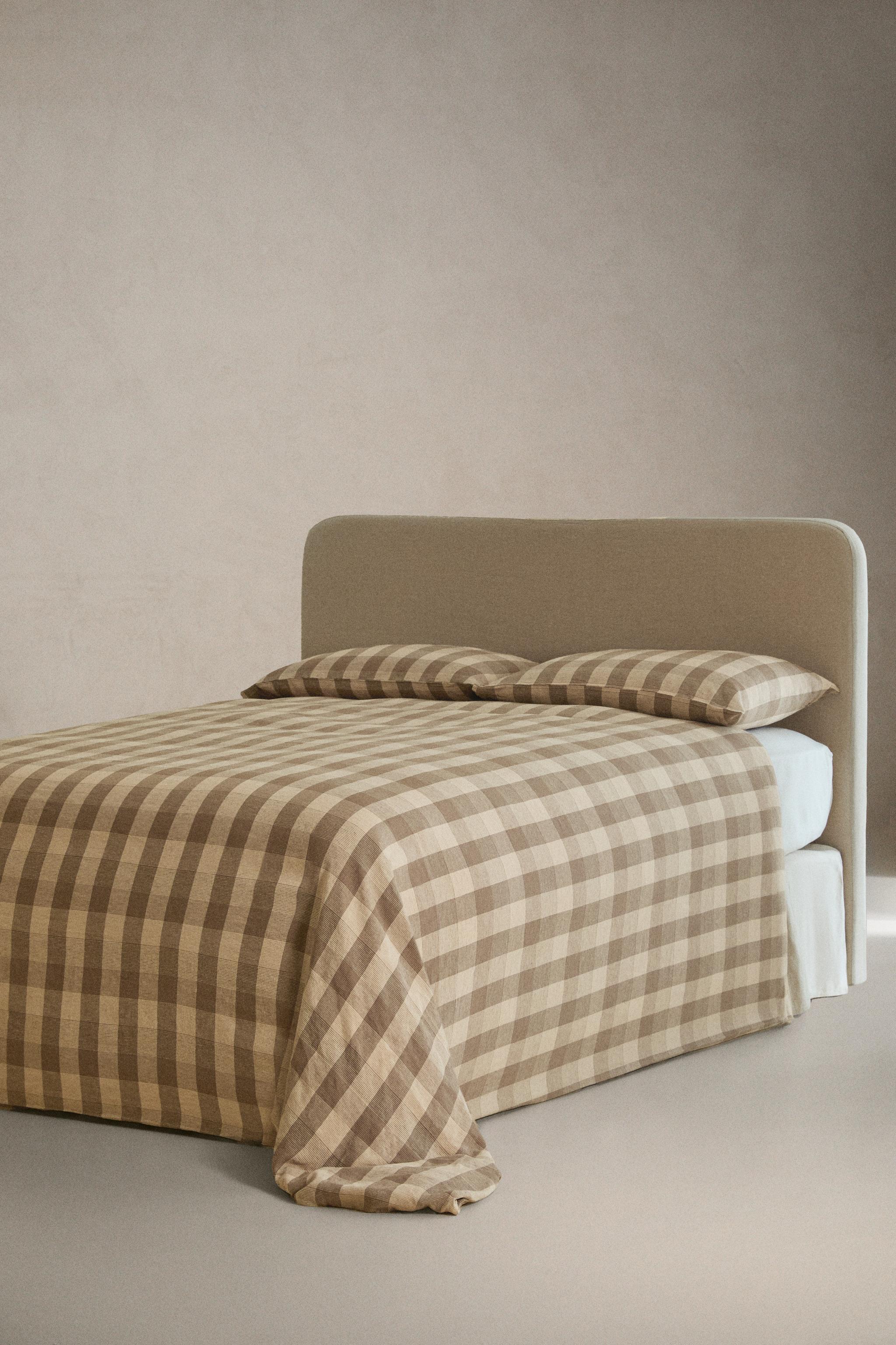 LINEN CHECK DUVET COVER