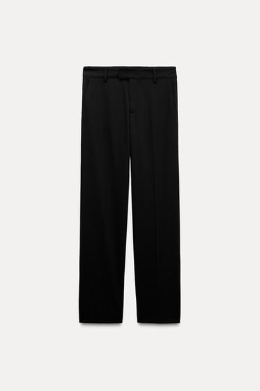 Zara LOW RISE STRAIGHT LEG PANTS ZW COLLECTION - Black