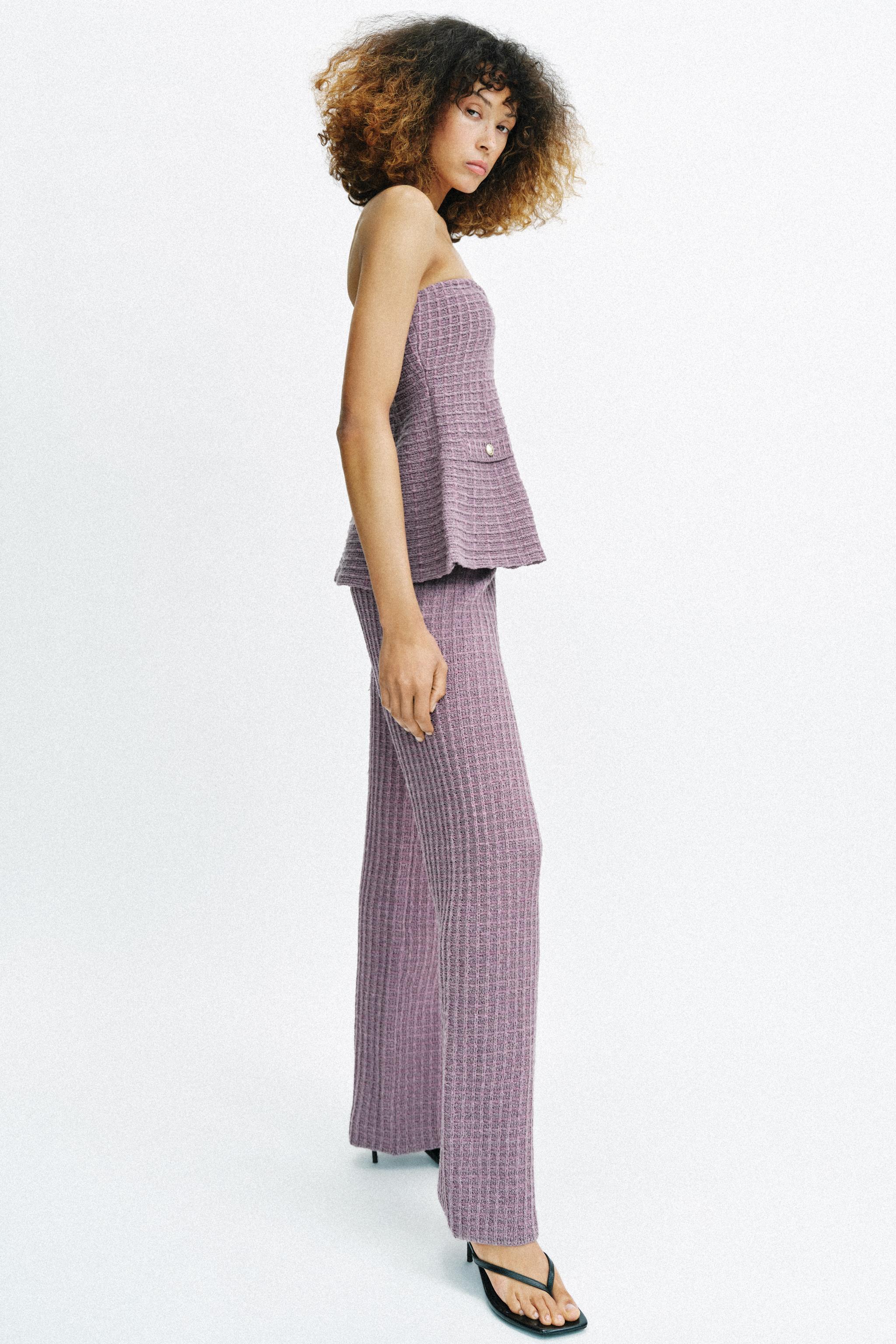 TEXTURED STRETCH BANDEAU TOP