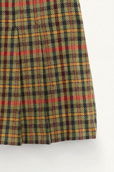LIMITED EDITION HOUNDSTOOTH SKIRT WITH WOOL - orange-green by Zara - Image 7