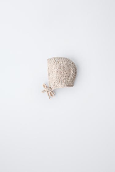 ROMANTIC KNIT BONNET - Light beige by Zara - Image 0