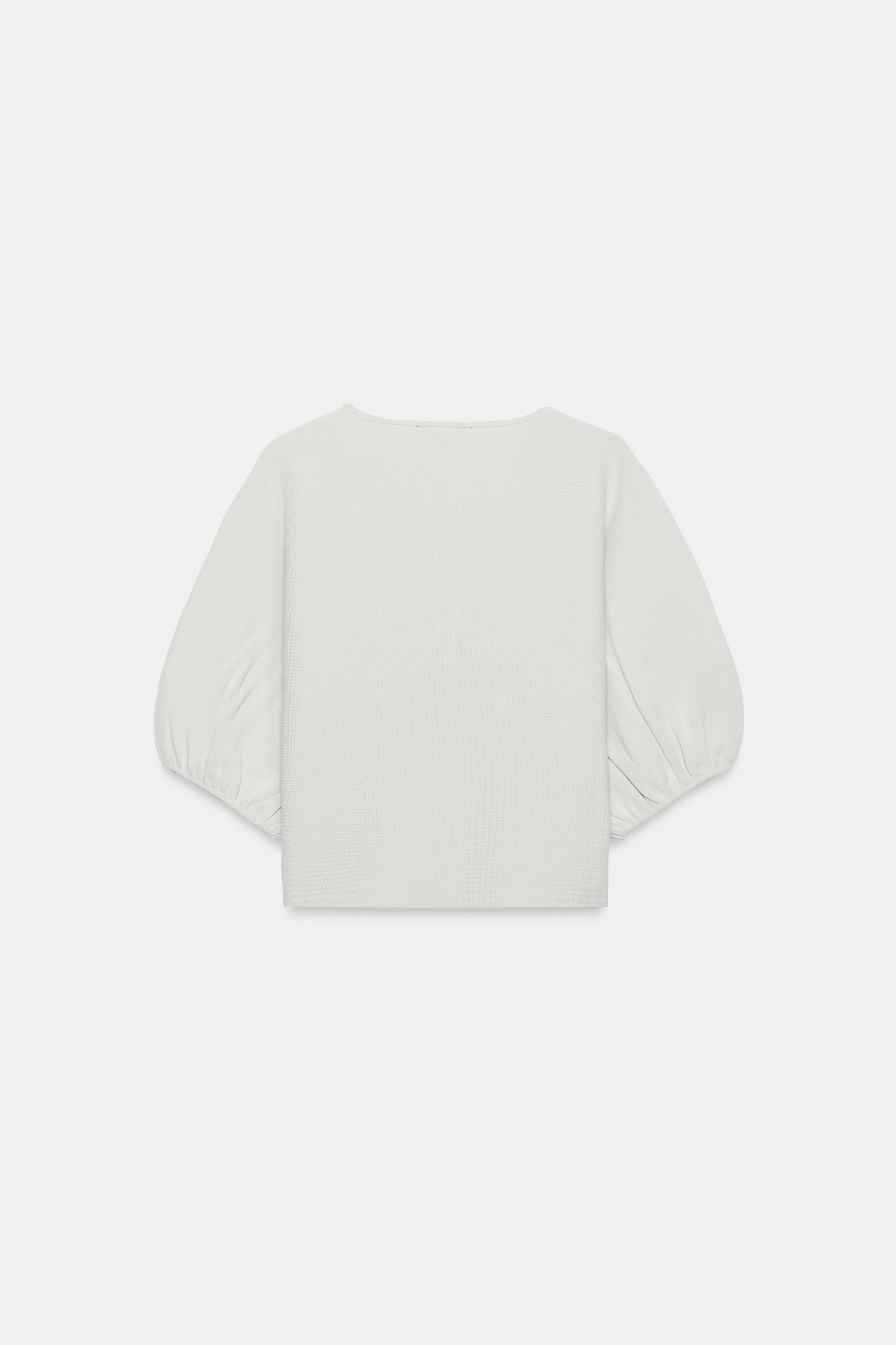 PUFF SLEEVE KNIT CARDIGAN