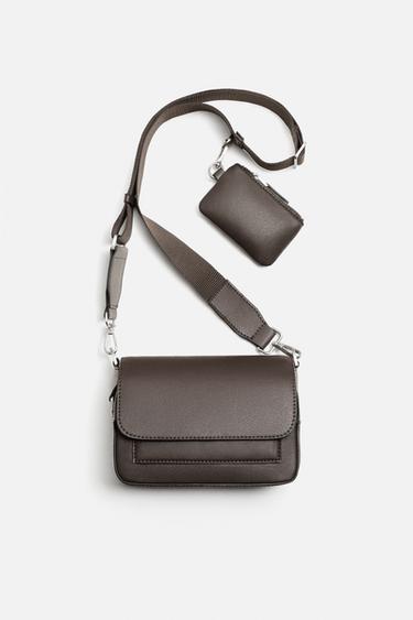 TEXTURED CROSSBODY BAG - Brown by Zara