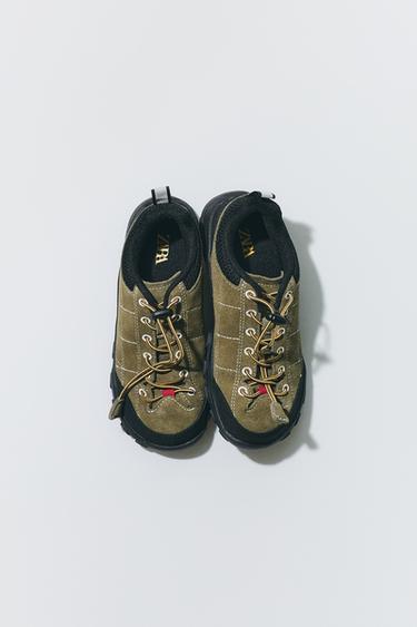 LEATHER BAREFOOT SNEAKERS — Green 1