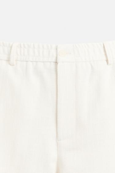 PANTALON REGULAR FIT STRUCTURÉ - Écru de Zara - Image 8