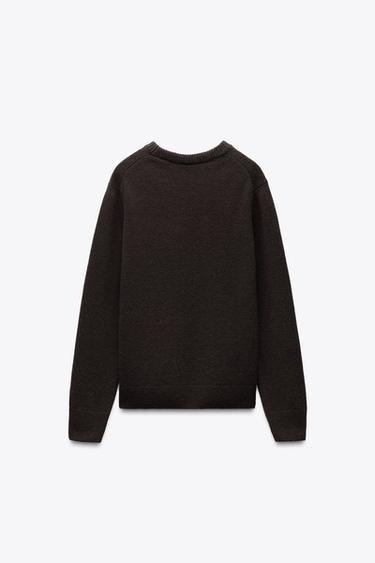 BASIC CASHMERE AND WOOL SWEATER - Brown by Zara - Image 5