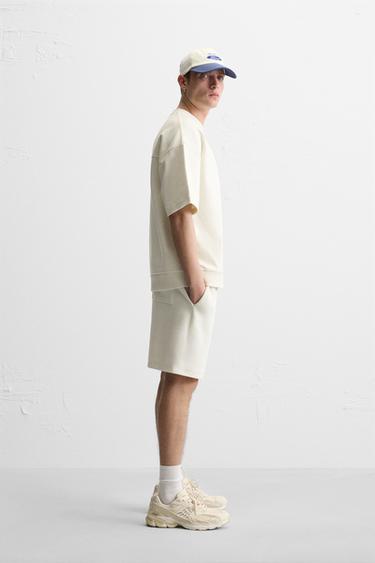 INTERLOCK TEXTURED BERMUDA SHORTS - Oyster-white by Zara - Image 3