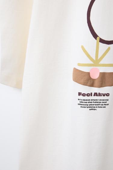 PRINTED T-SHIRT - White by Zara - Image 3