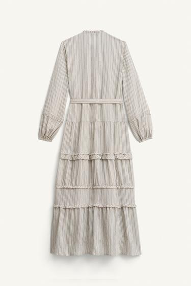 ROBE ROMANTIQUE AVEC CEINTURE LIMITED EDITION - rayures de Zara - Image 6