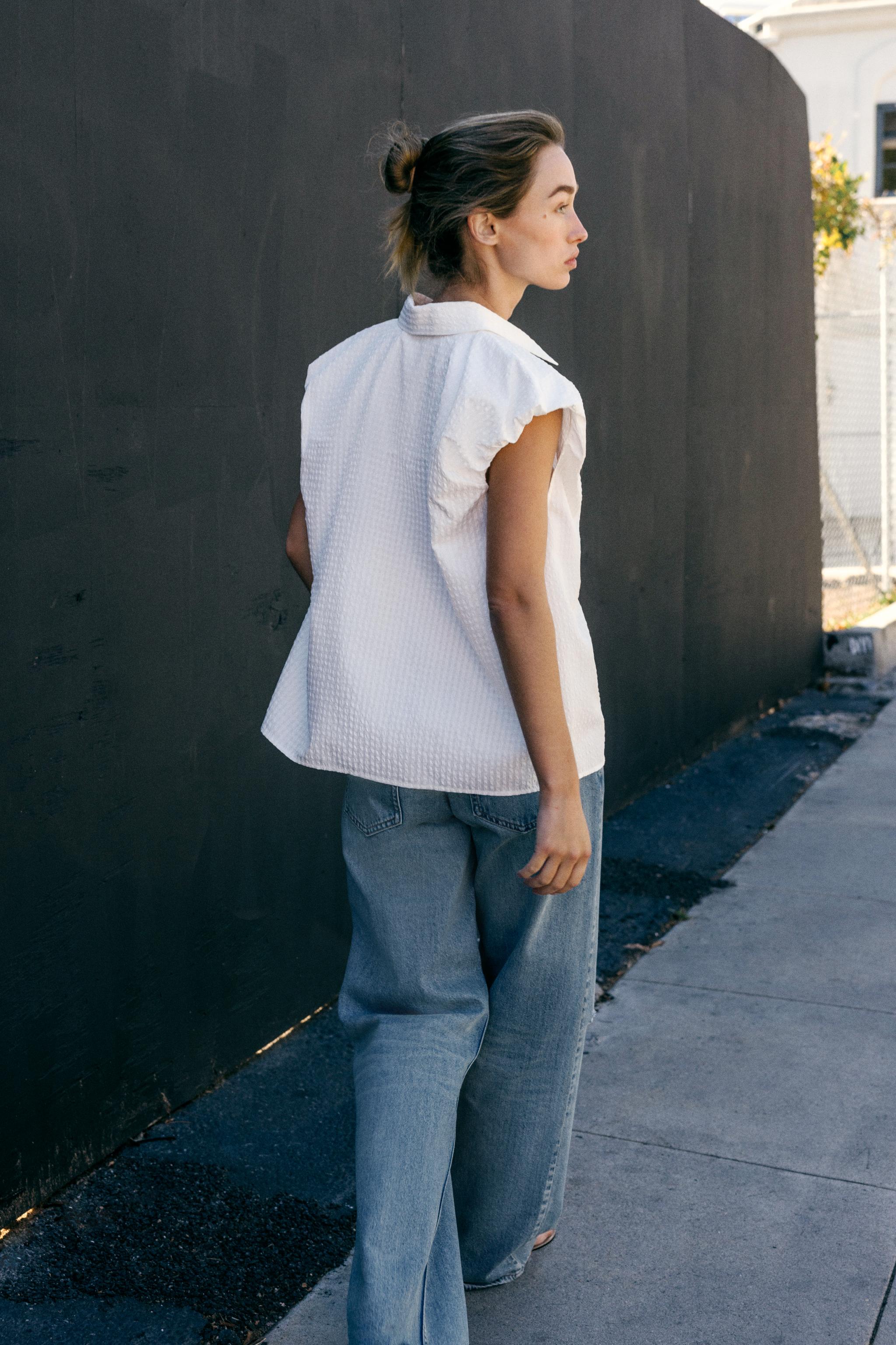 CHEMISE À MANCHES BOUFFANTES