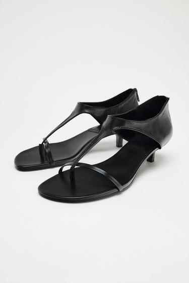 SANDALES À TALONS KITTEN EN CUIR 50E ANNIVERSAIRE - Noir de Zara - Image 4