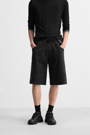 BAGGY FIT BERMUDA SHORTS - Dark anthracite by Zara