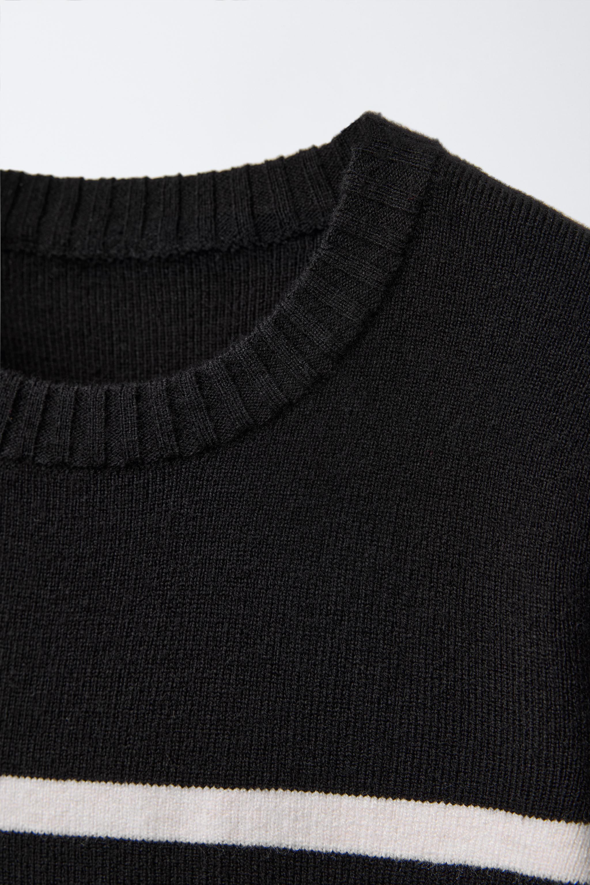ストライプ ニットワンピース - エクリュ/ブラック | ZARA Japan