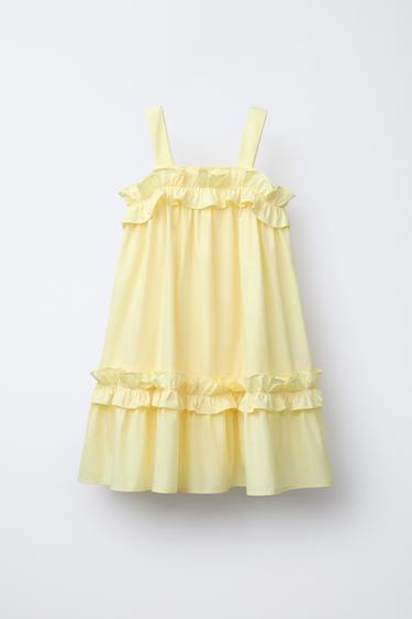 POPLIN RUFFLED DRESS - Yellow by Zara