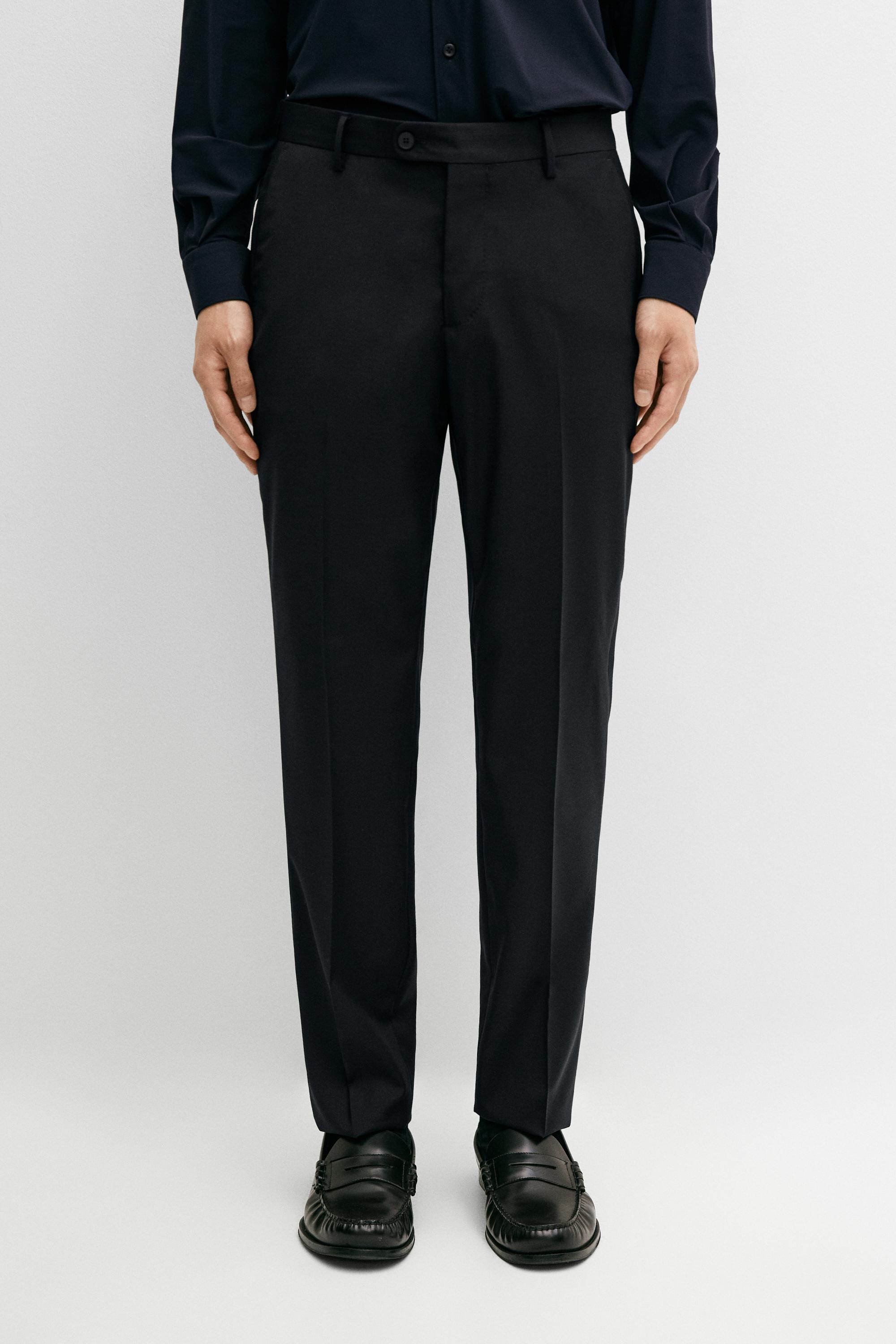 Cold wool suit trousers — Navy blue