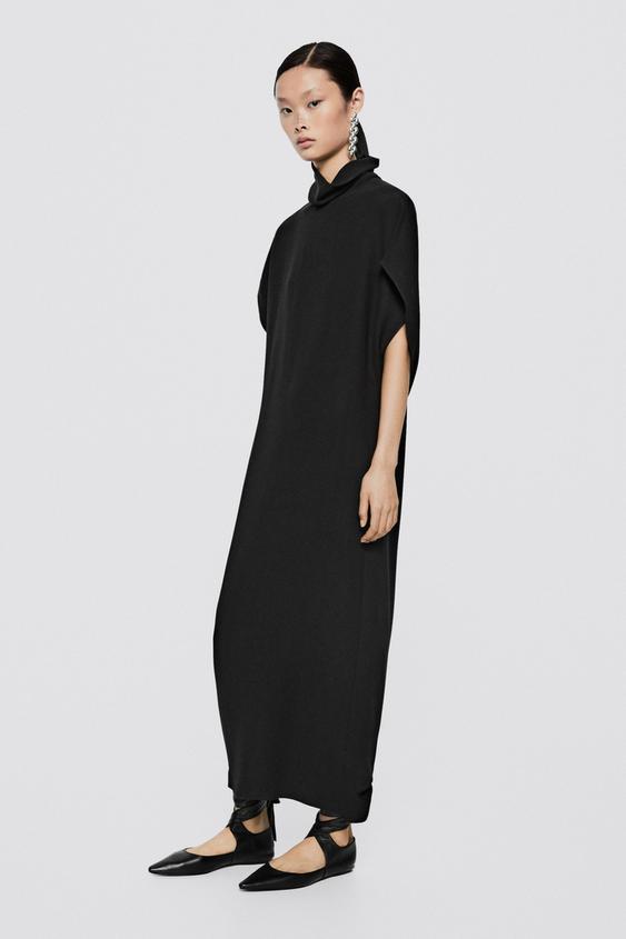 Vestido fluido cuello alto - LIMITED EDITION - Negro de Zara - Imagen 0