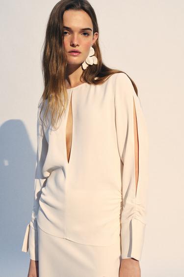 ZW COLLECTION OPENING SHIRT - Ecru by Zara