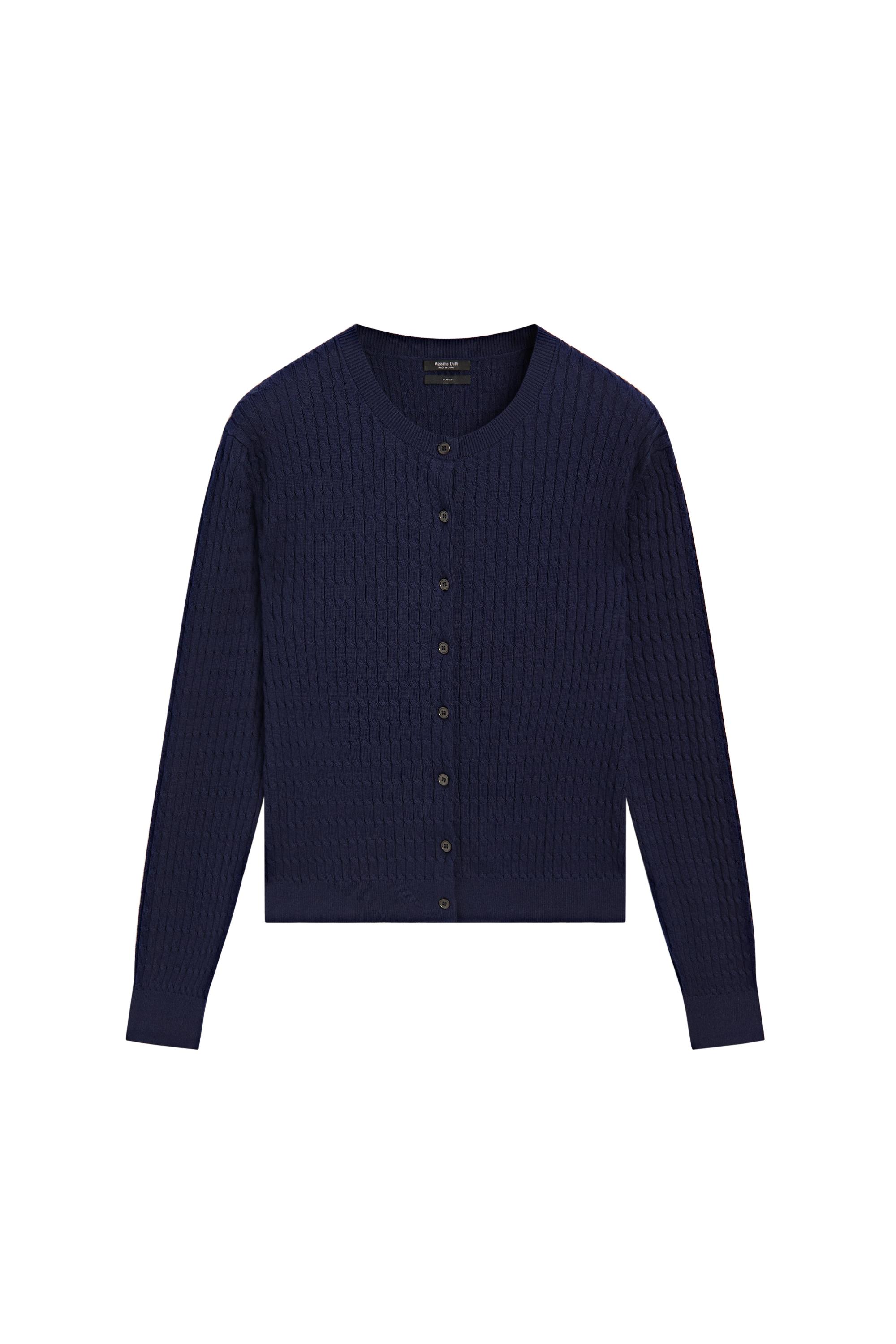 100% cotton braided knit cardigan — Bluish
