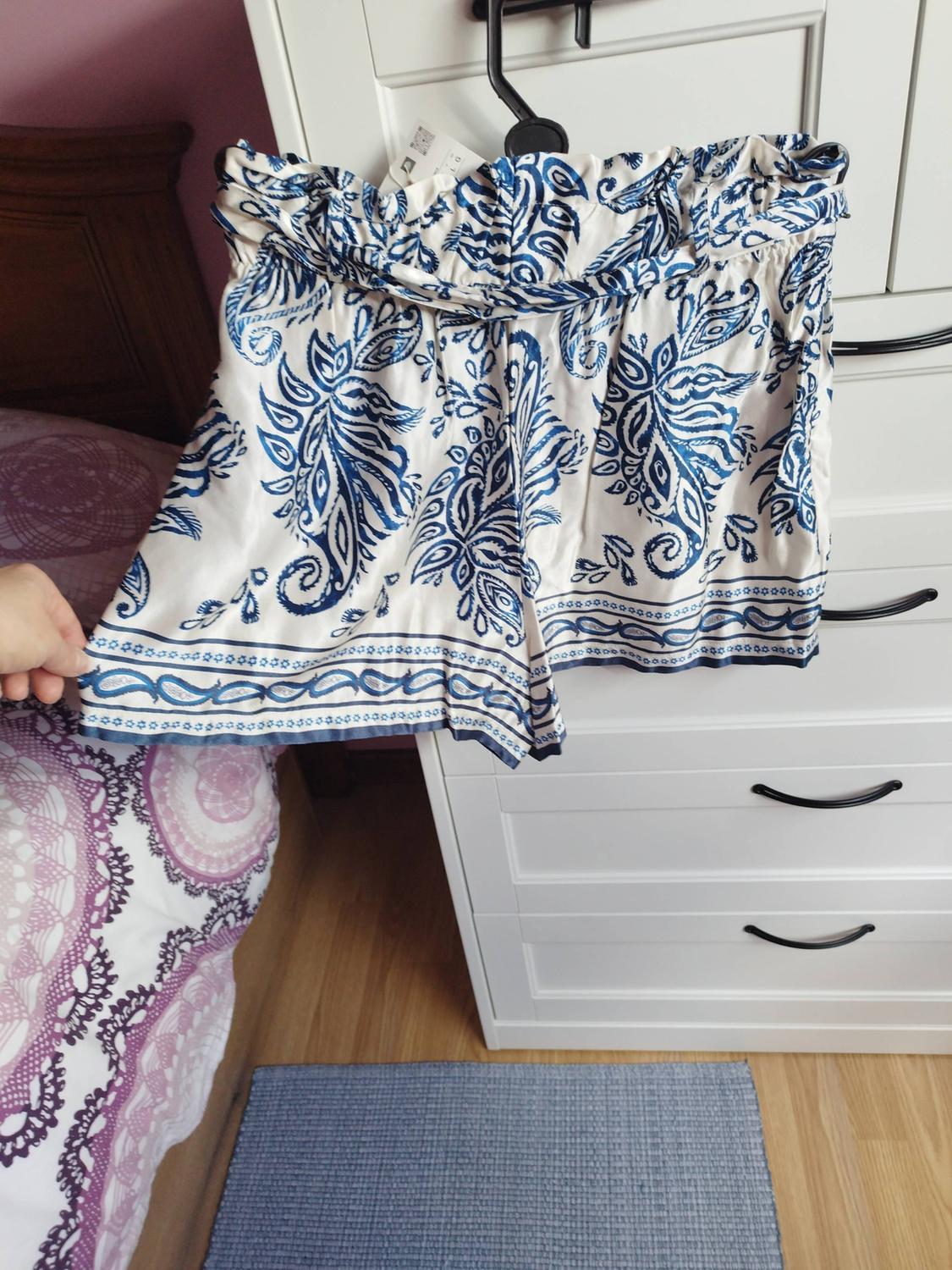 PRINTED SATIN PAPERBAG BERMUDA SHORTS - Image 6