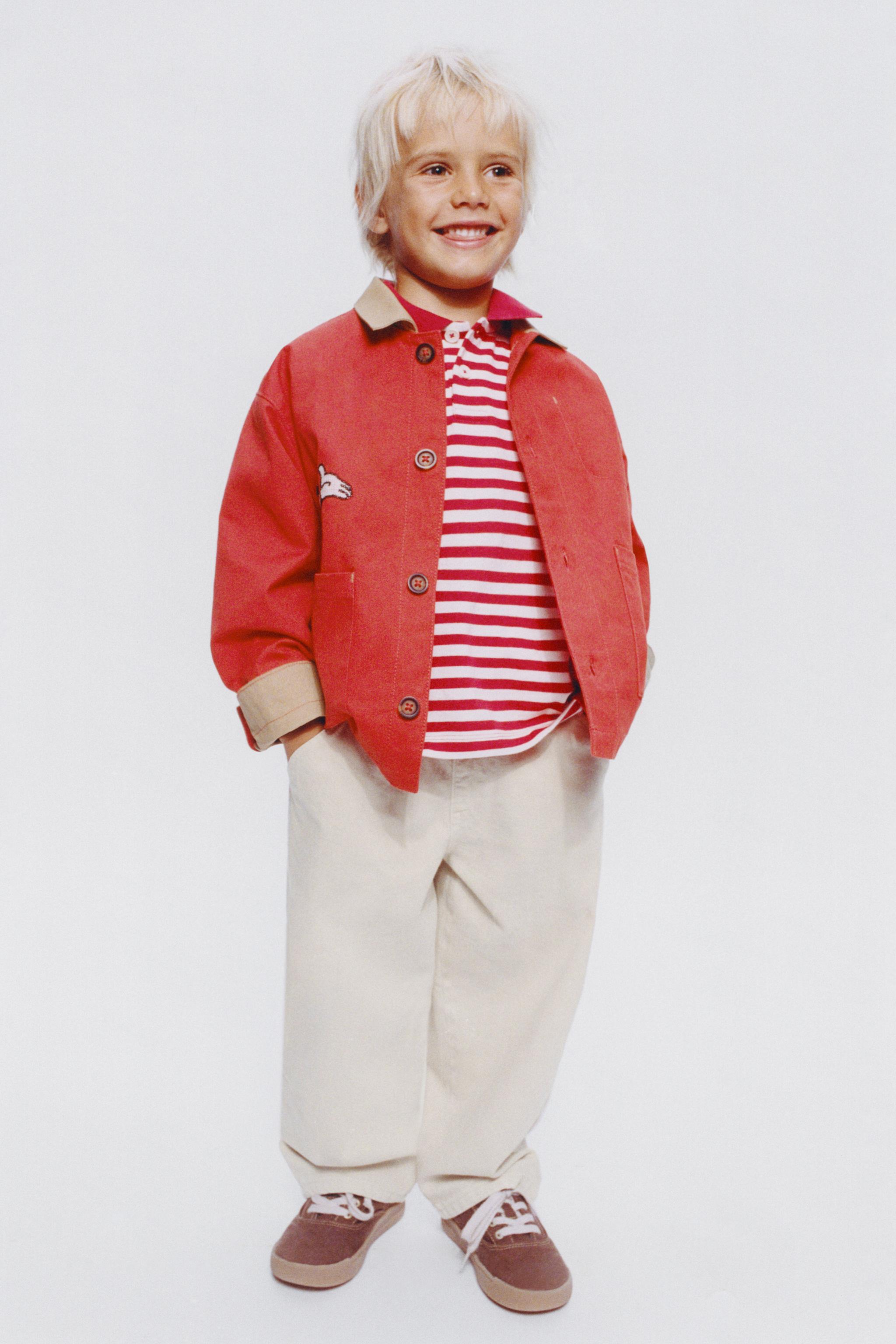 EMBROIDERED MICKEY MOUSE © DISNEY CANVAS JACKET — Dark coral (alternate view)