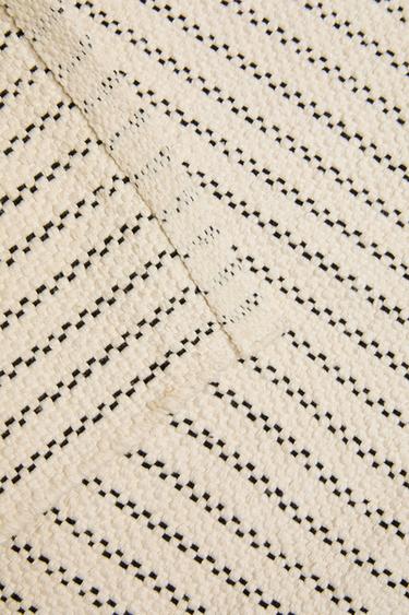 BATH MAT WITH TOPSTITCHED LINES - Ecru / Black by Zara - Image 3