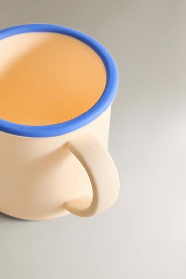 KIDS' CONTRAST SILICONE MUG - Ecru / Blue by Zara - Image 2