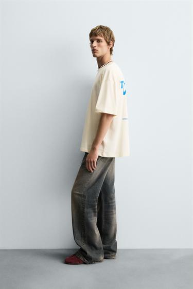 T-SHIRT IMPRIMÉS CONTRASTANTS - Jaune clair de Zara - Image 3