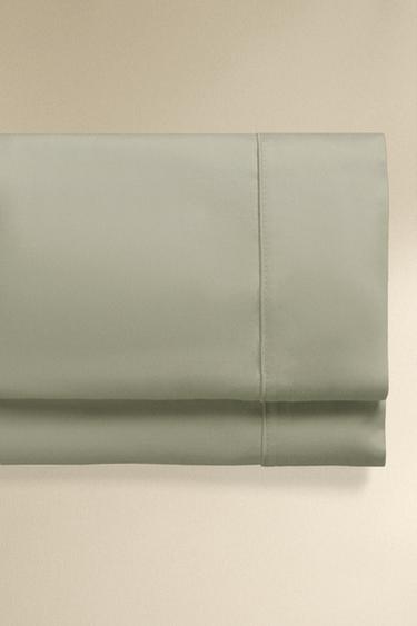 SATEEN FLAT SHEET (500 THREAD COUNT) - dusty blue by Zara