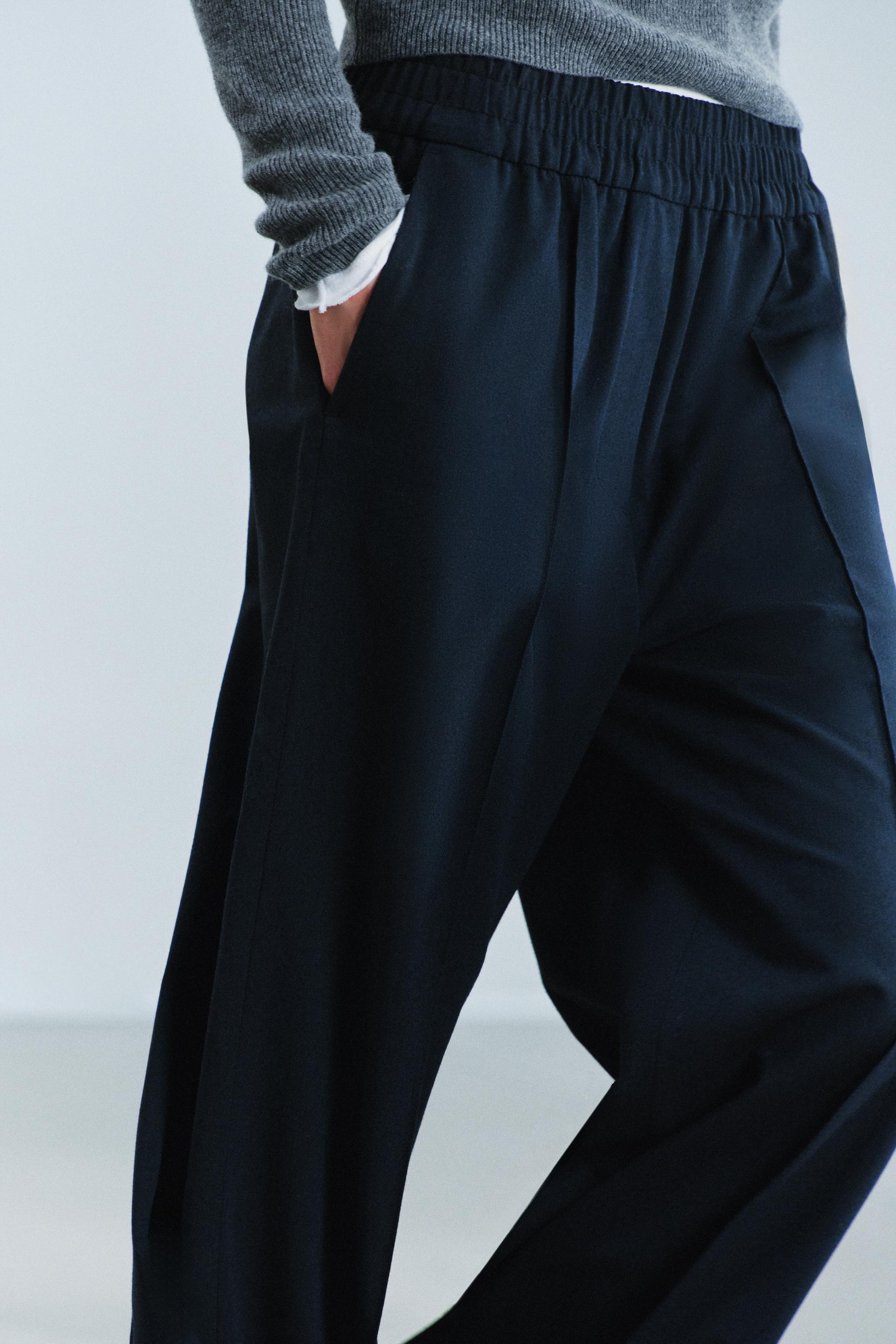 ZW COLLECTION WOOL-BLEND FLOWY PANTS