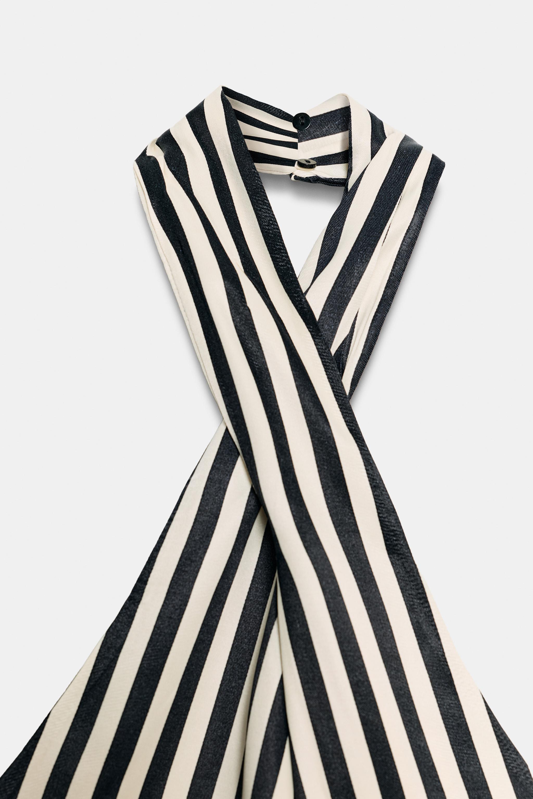 STRIPED HALTER TOP
