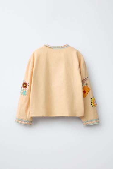 EMBROIDERED OVERSHIRT - camel by Zara - Image 1