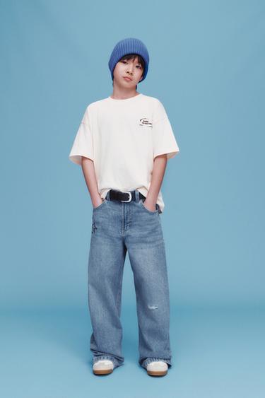 Zara 標誌印花T恤 - 裸色