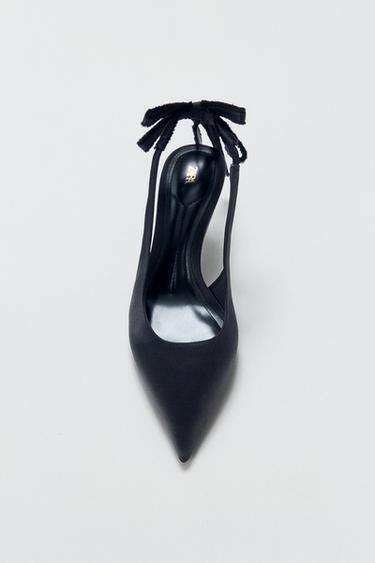 SLINGBACK HEELS WITH BOW - Black by Zara