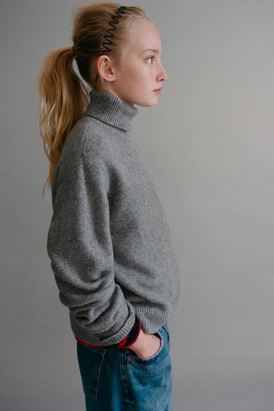 SUÉTER PUNTO LISO - Gris de Zara - Imagen 0