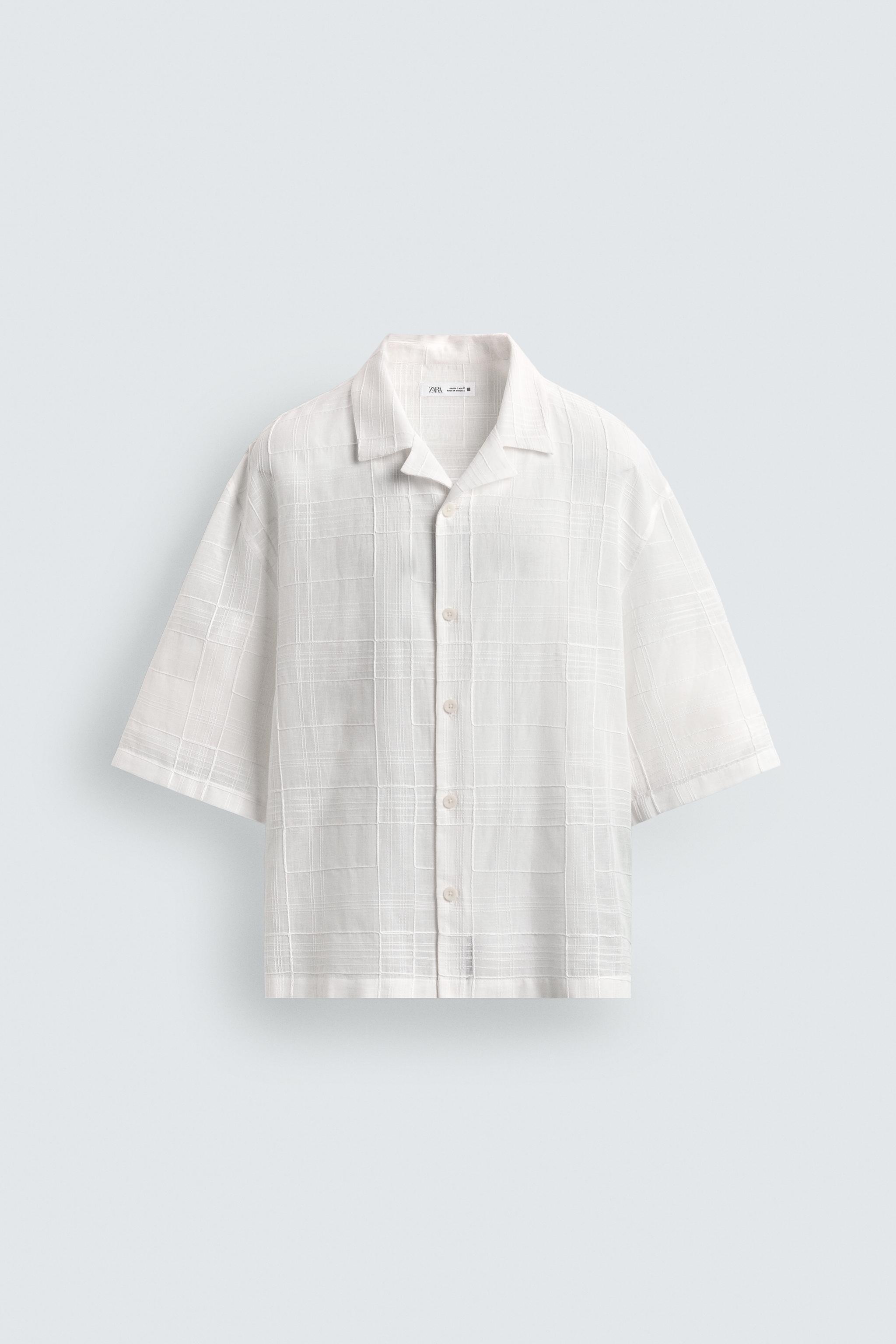 RELAXED FIT COTTON - LINEN SHIRT - White | ZARA United States
