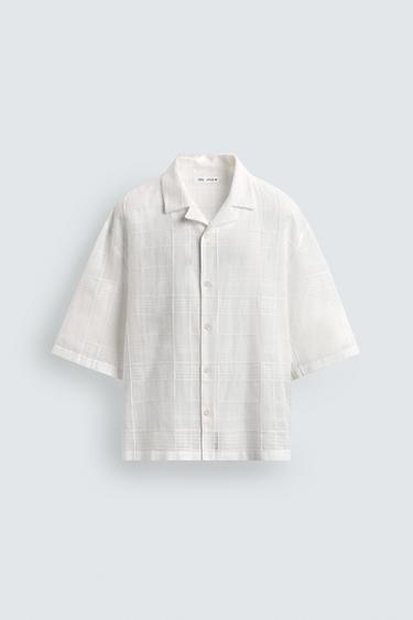 Zara 棉麻寬鬆版襯衫 - 白色