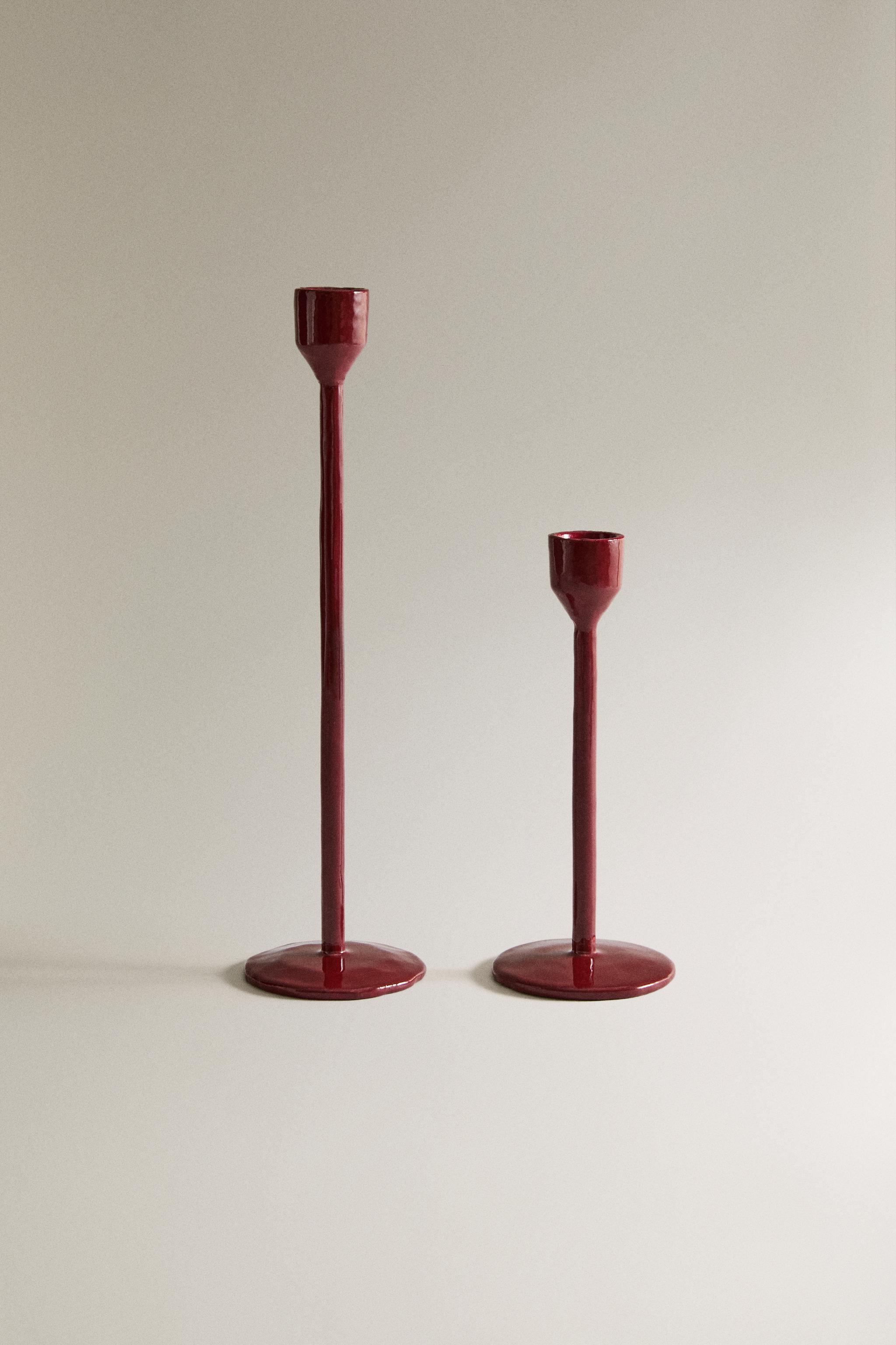 FACETED METAL CANDLESTICK - Wine | ZARA United States