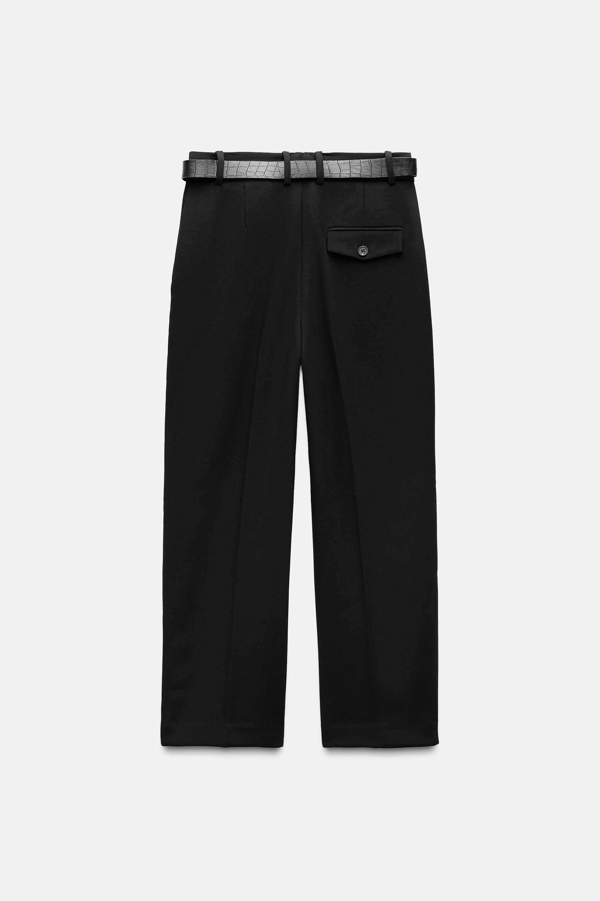 DARTED TROUSERS WITH BELT - Black | ZARA Australia