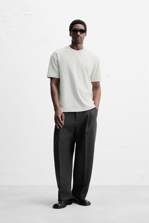 BASIC REGULAR FIT T-SHIRT - Pearl grey by Zara - Image 0