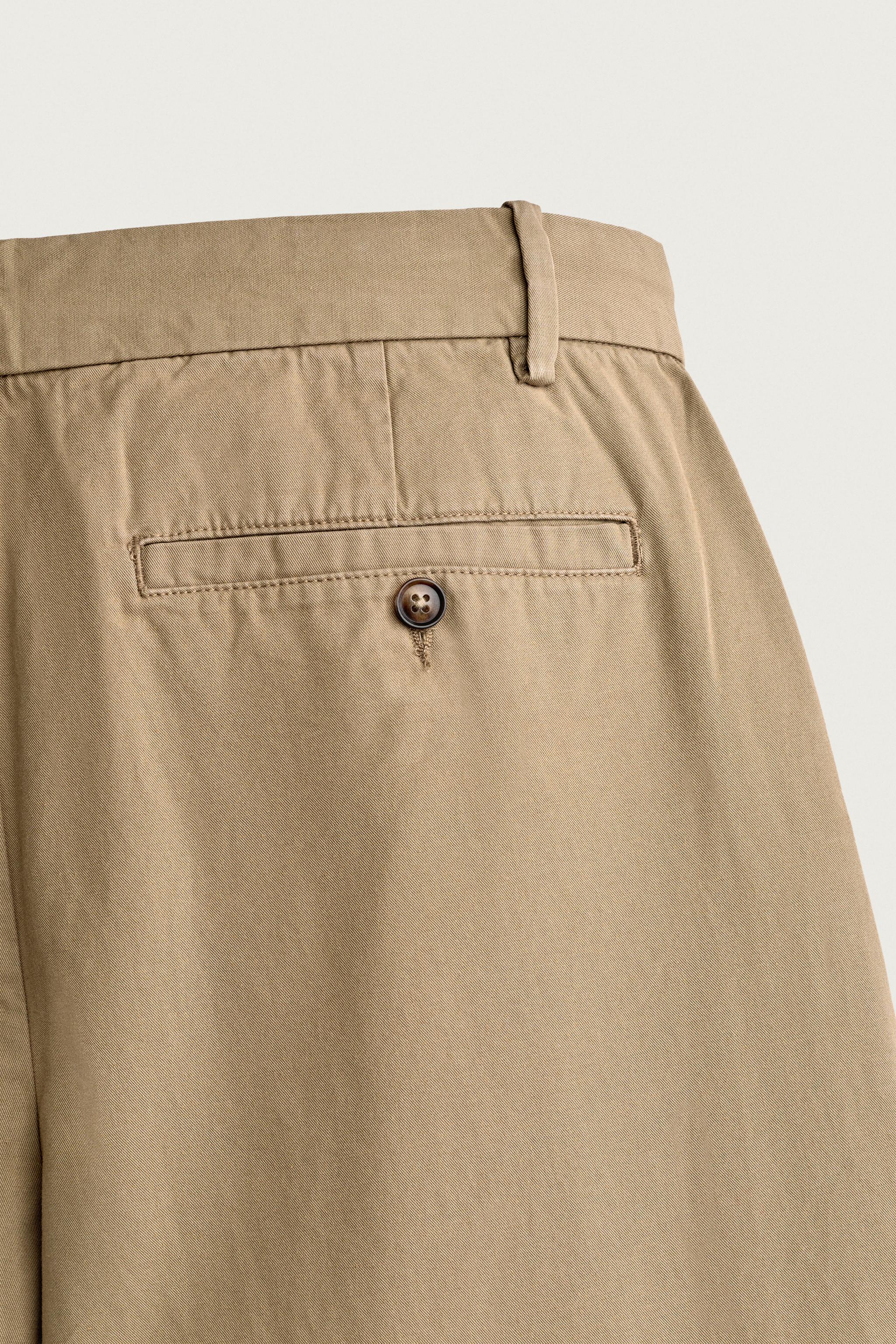 Мужские брюки Zara PLEATED REGULAR FIT CHINO PANTS — фото 10