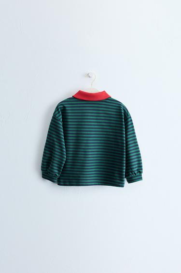 ZARA TIMELESS - POLO RAYURES COL CONTRASTANT - Vert moyen de Zara - Image 2
